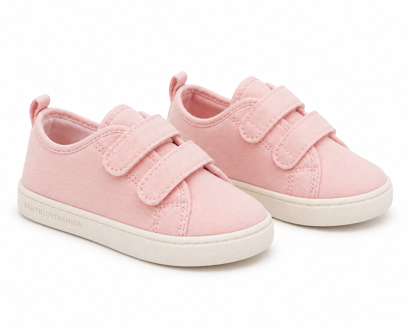 Baby Blue Fashion Soft Pink Double Strap Sneakers