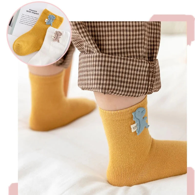 3-Pair Cartoon Baby Socks Set Soft Cotton Unisex