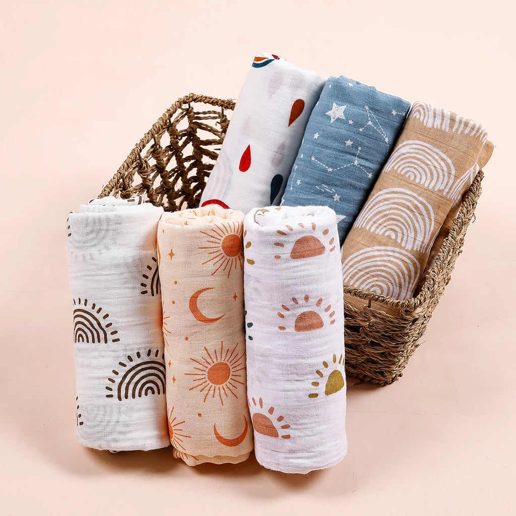 Baby Muslin Swaddle Blanket 100% Cotton Multi-Purpose