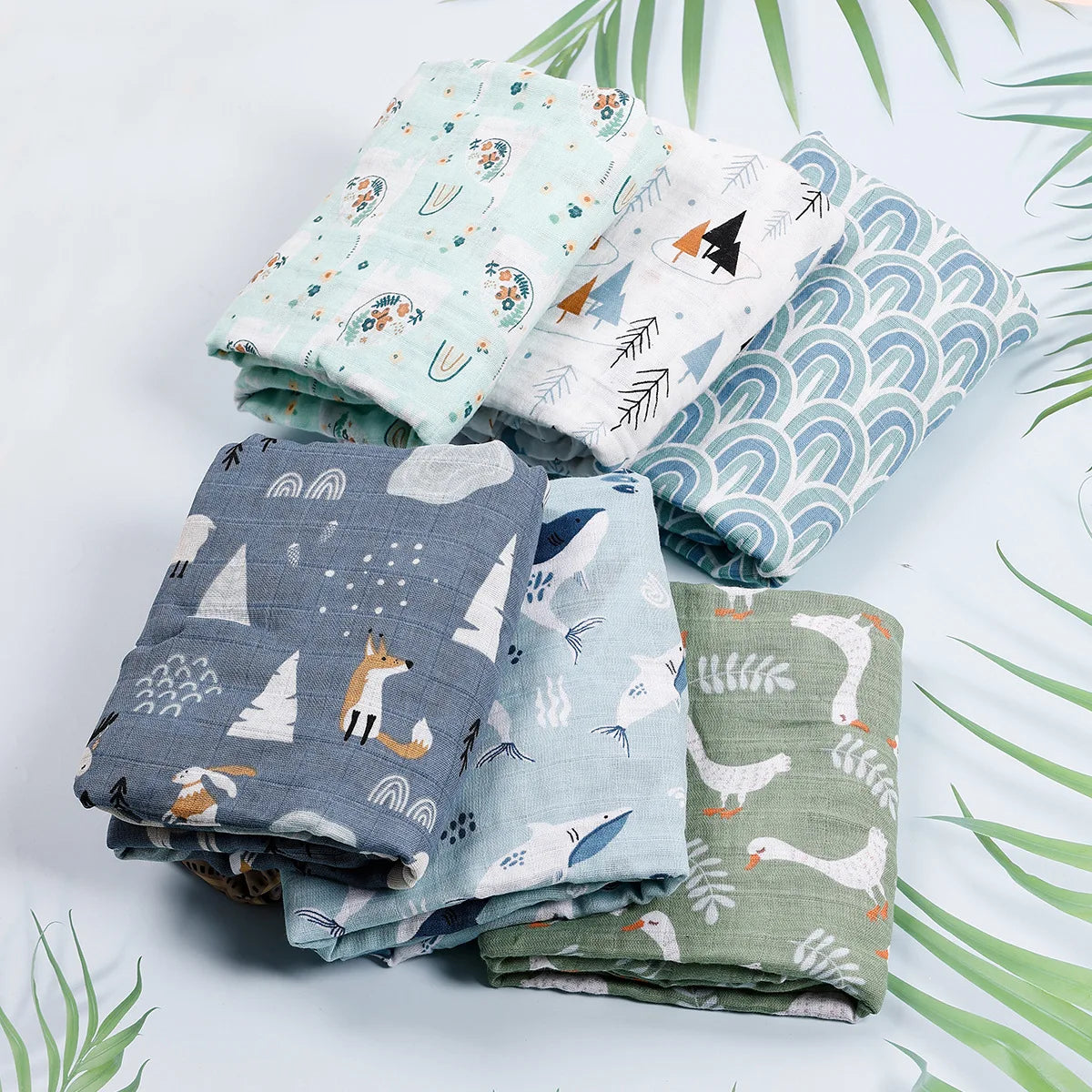 Baby Muslin Swaddle Blanket 100% Cotton Multi-Purpose