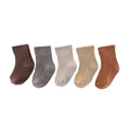 5-Pair Cotton Baby Socks Set With Non-Slip Soles