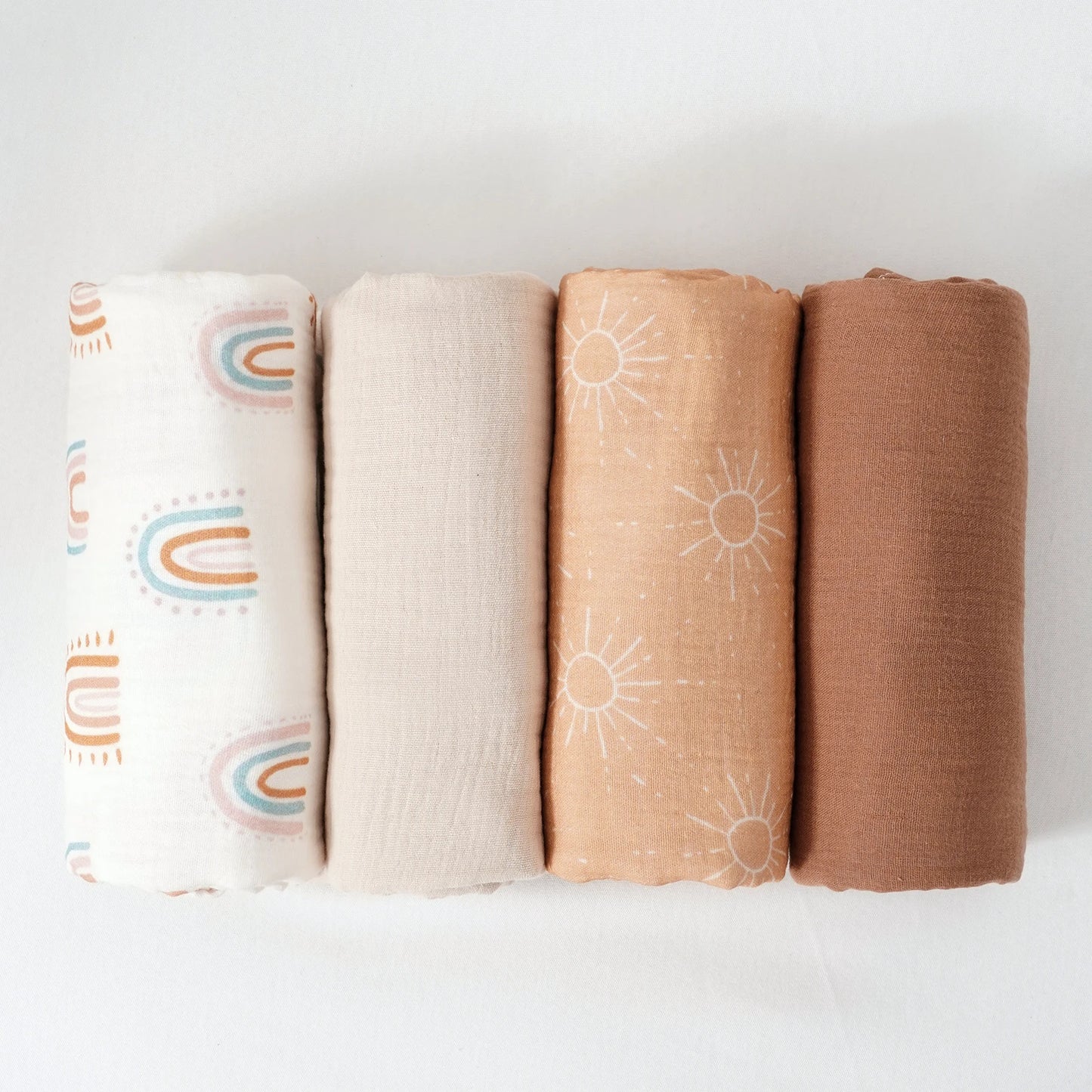 4-Pack Cotton Baby Muslin Swaddle Blankets 100 x 100 cm