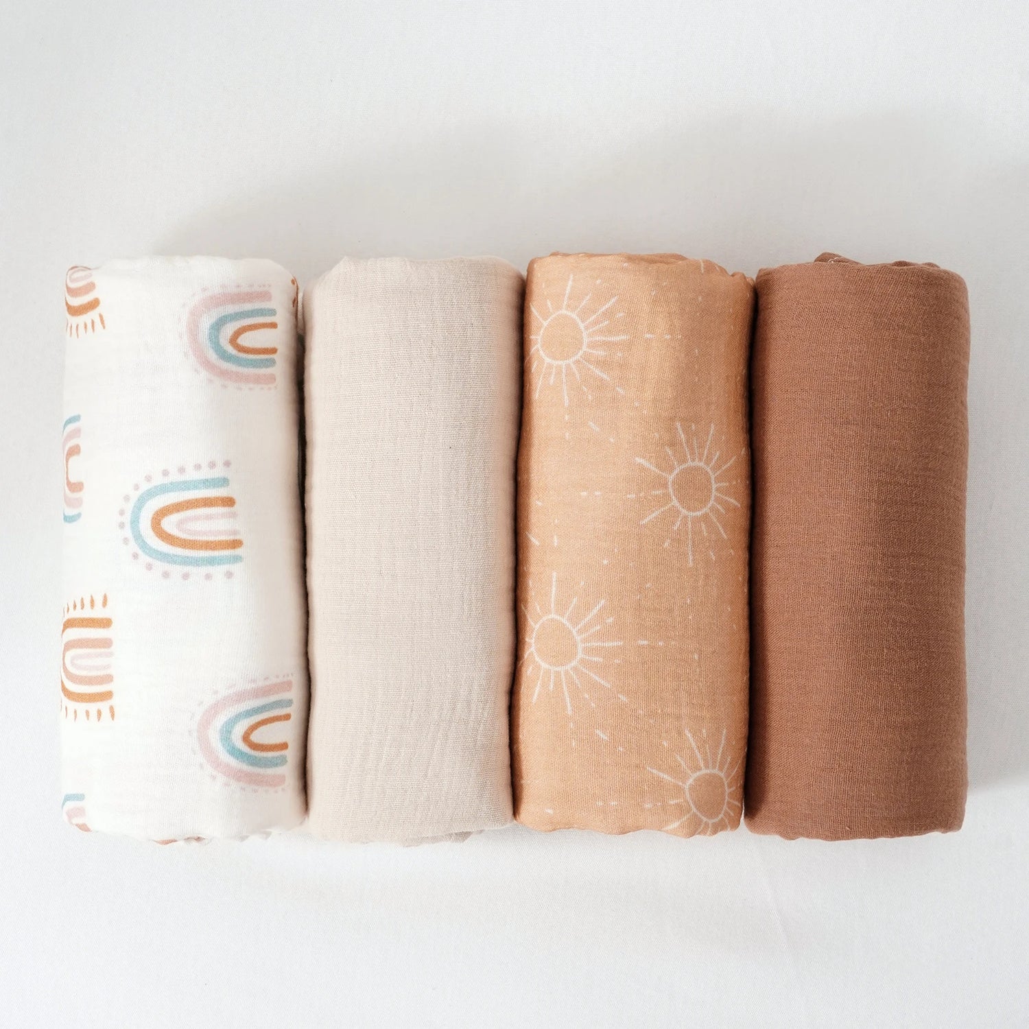 4-Pack Cotton Baby Muslin Swaddle Blankets 100 x 100 cm
