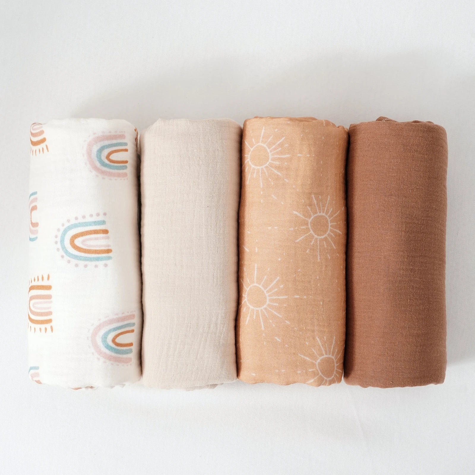 4-Pack Cotton Baby Muslin Swaddle Blankets 100 x 100 cm